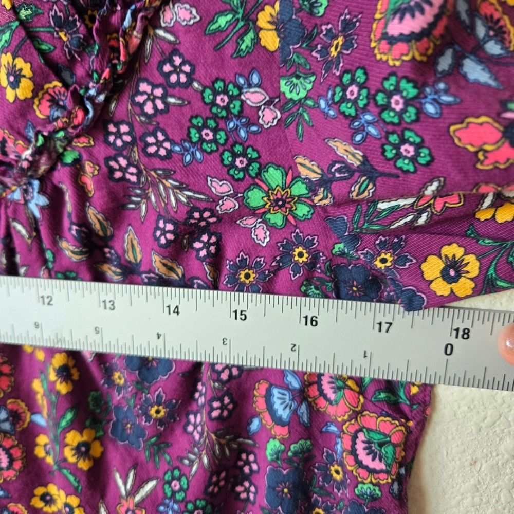 Talbots Womens Purple Floral Ruffle Blouse Top Small, Cottagecore Boho Victorian - Picture 7 of 9